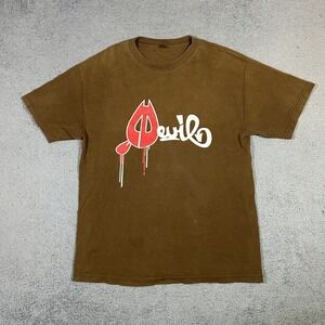 Vintage T-Shirt Mens Medium Devil Graphic Logo Skateboarding 90s #3288